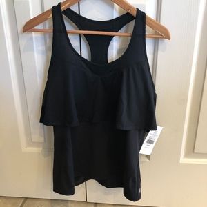 New Fabletics Black Mesh Ashlynn Tank L/10-12